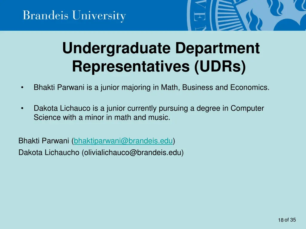 undergraduate department representatives udrs