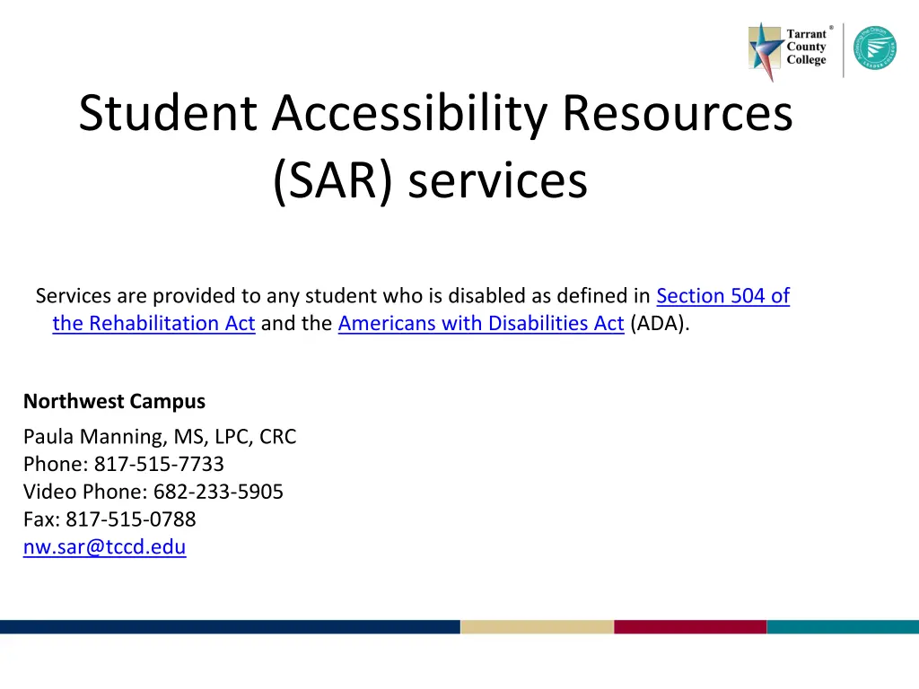 student accessibility resources sar services