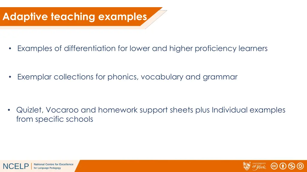 adaptive teaching examples