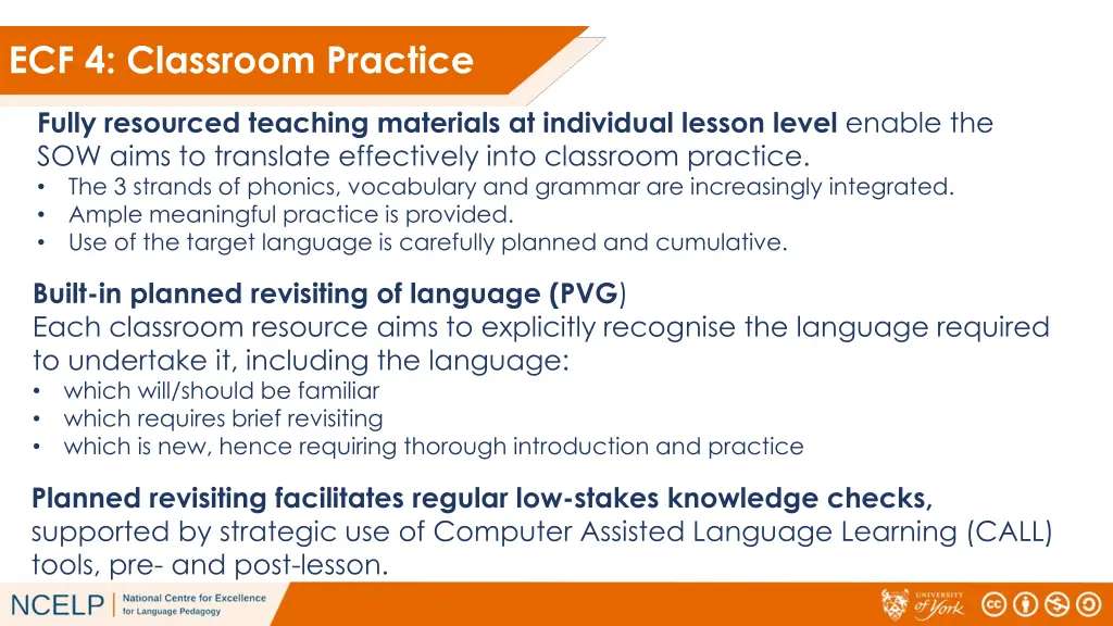 ecf 4 classroom practice