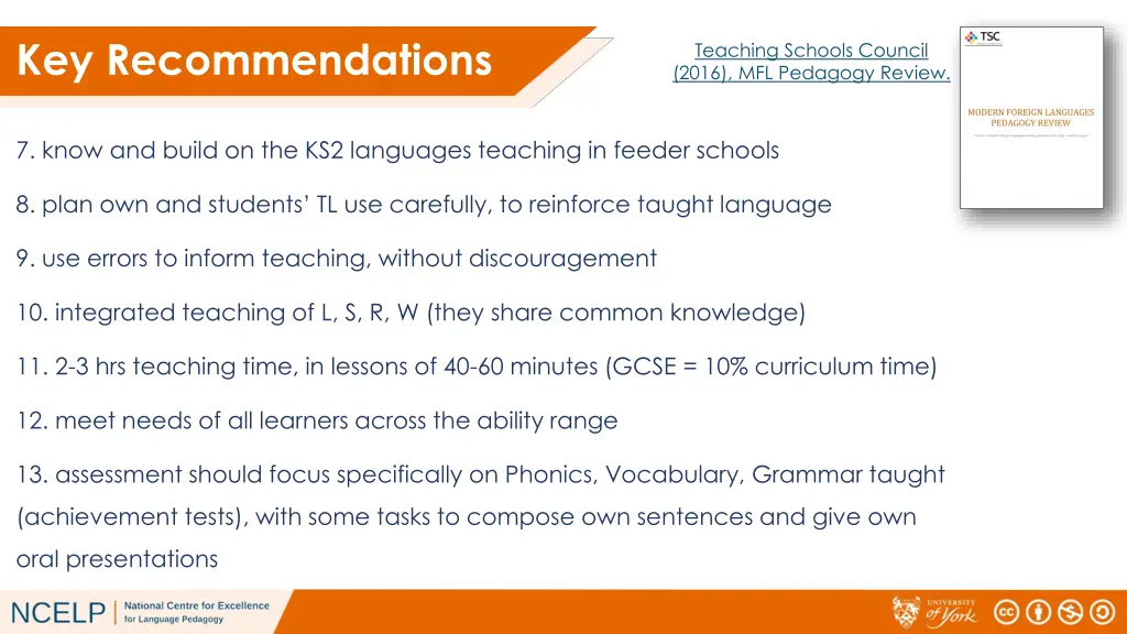 key recommendations