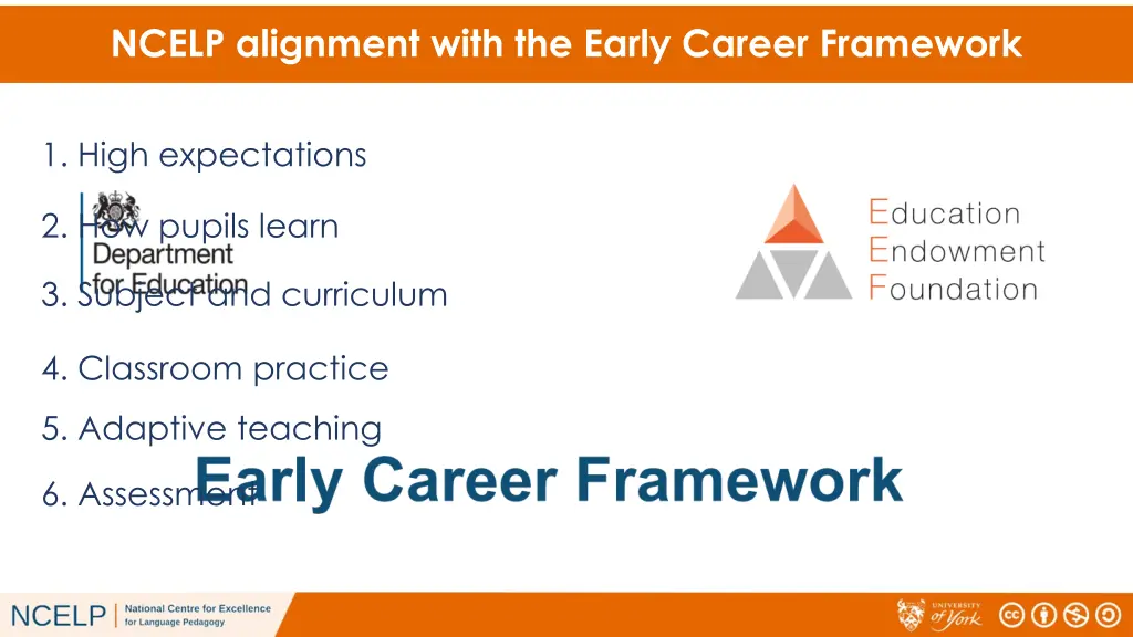 ncelp alignment with the early career framework