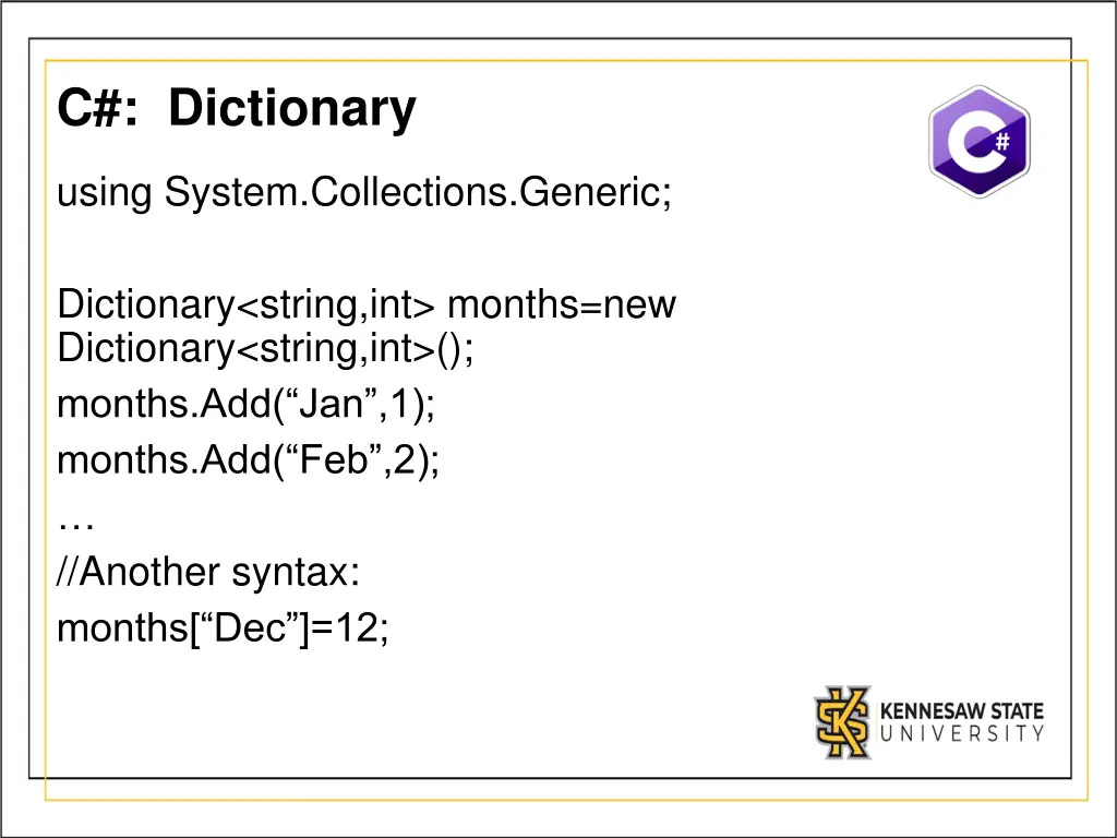 c dictionary