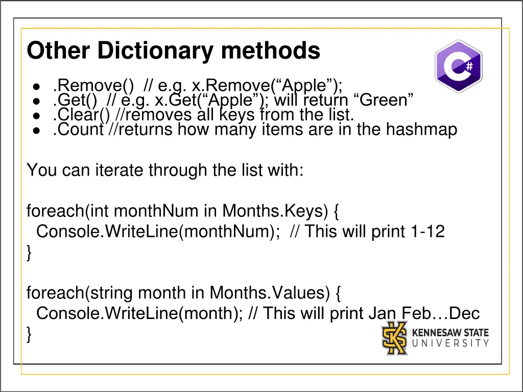 other dictionary methods