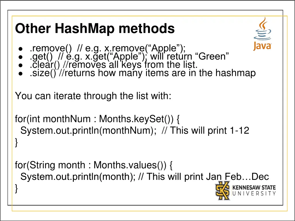 other hashmap methods