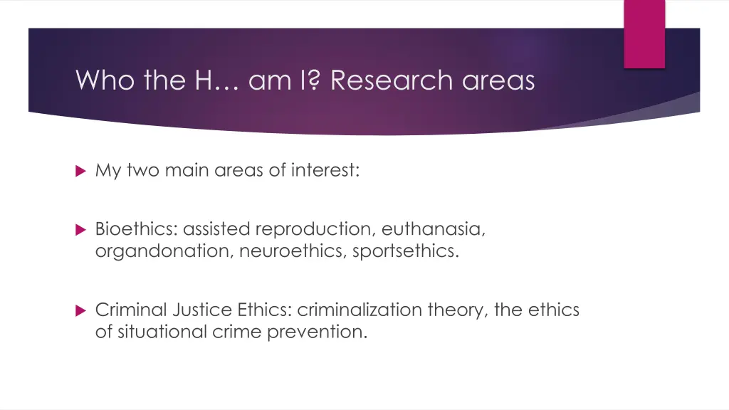who the h am i research areas