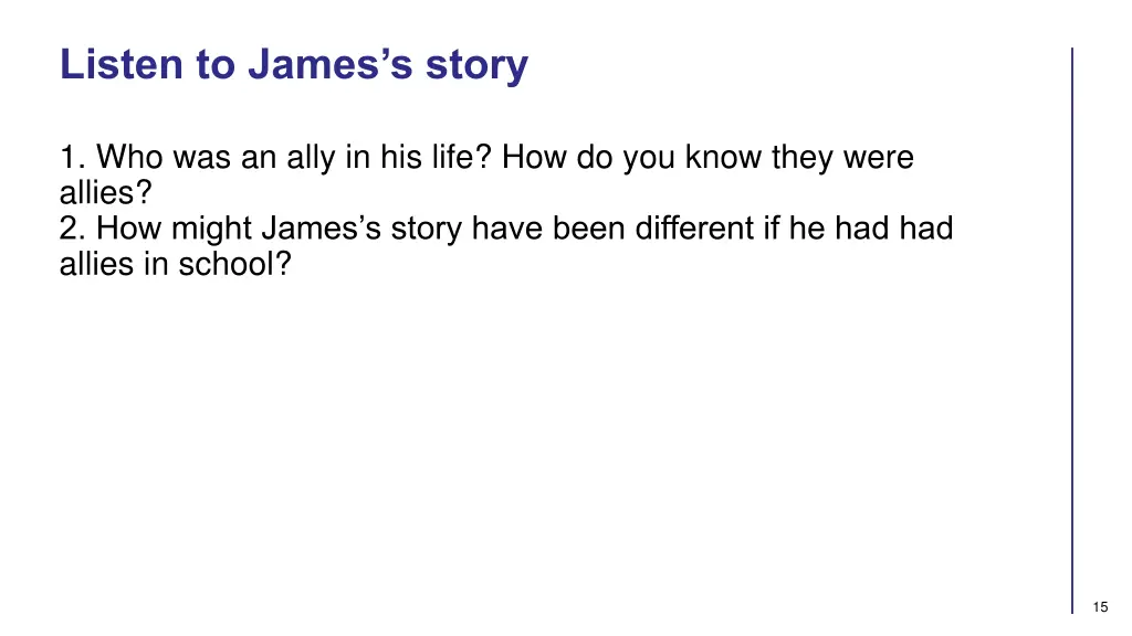 listen to james s story