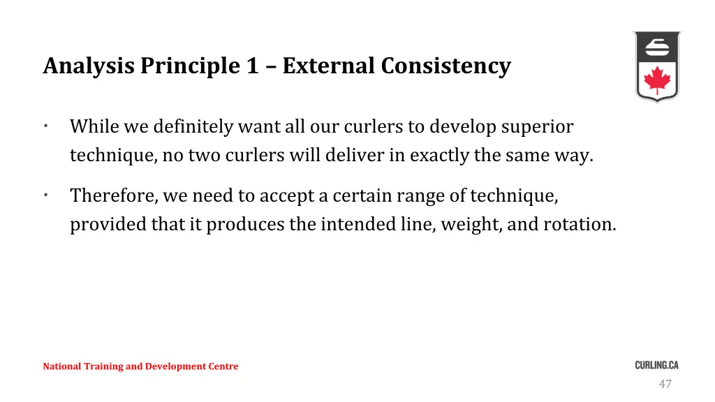 analysis principle 1 external consistency