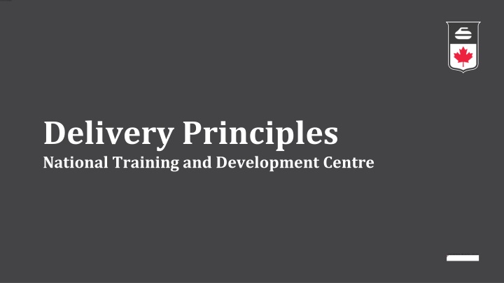 delivery principles national training