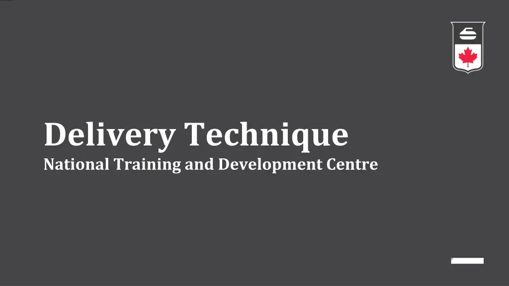 delivery technique national training