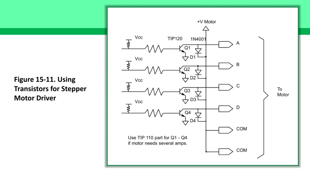 figure 15 11 using transistors for stepper motor