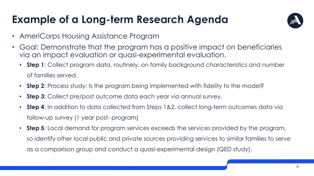 example of a long term research agenda