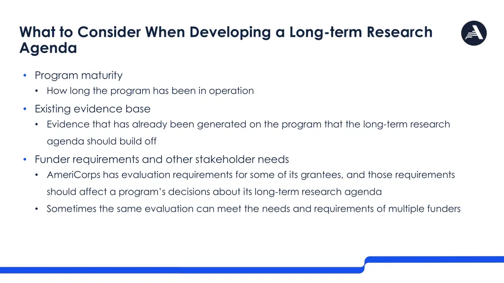 what to consider when developing a long term