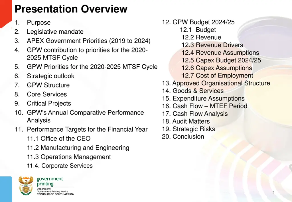 presentation overview