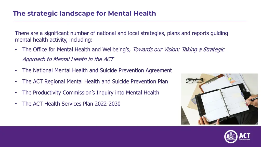 the strategic landscape for mental health