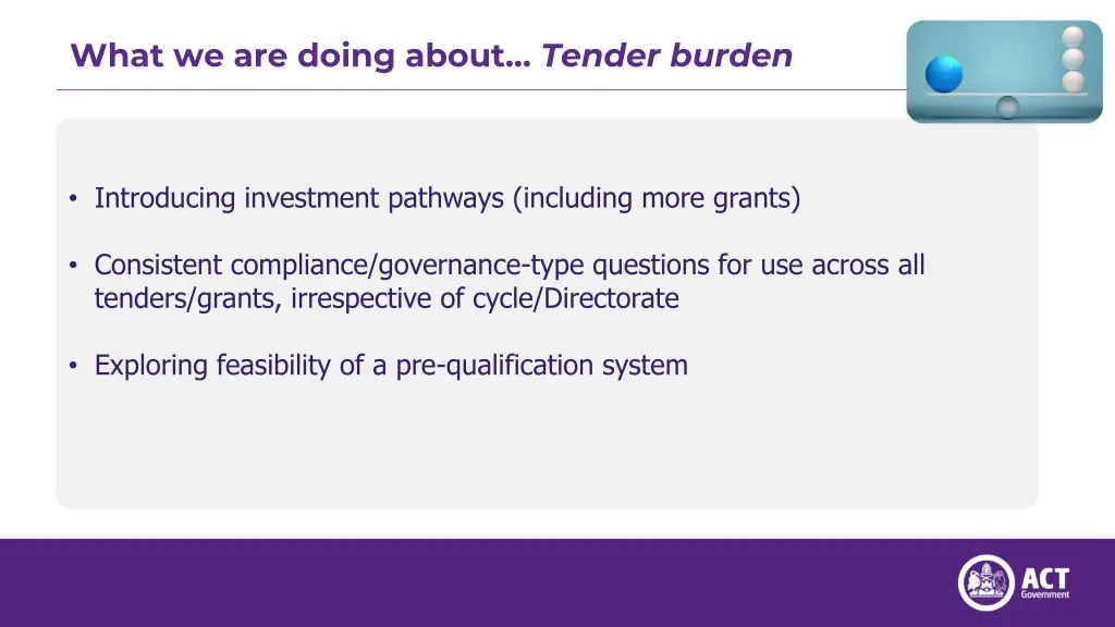 what we are doing about tender burden