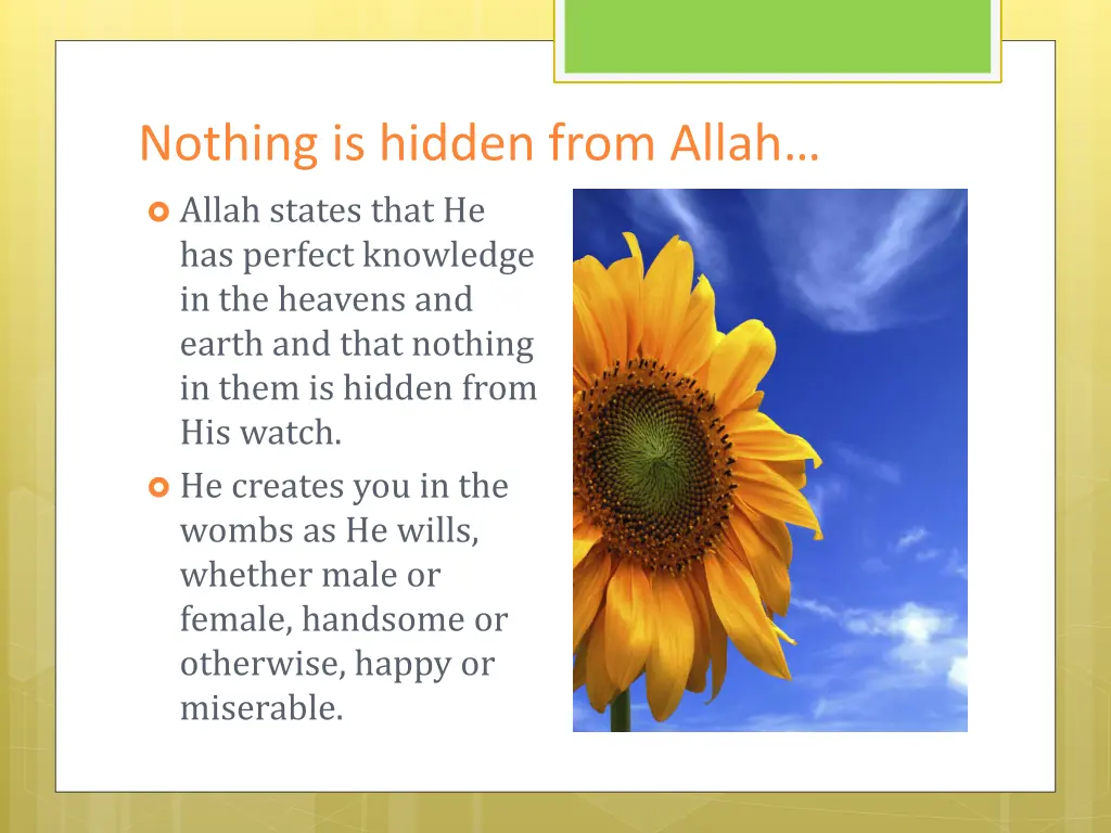 nothing is hidden from allah allah states that