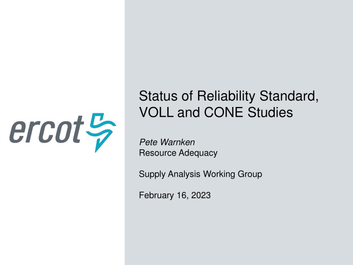 status of reliability standard voll and cone
