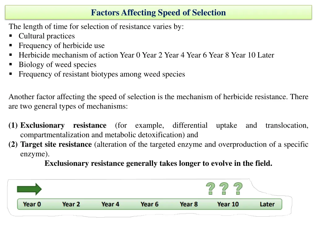 factors affecting speed of selection