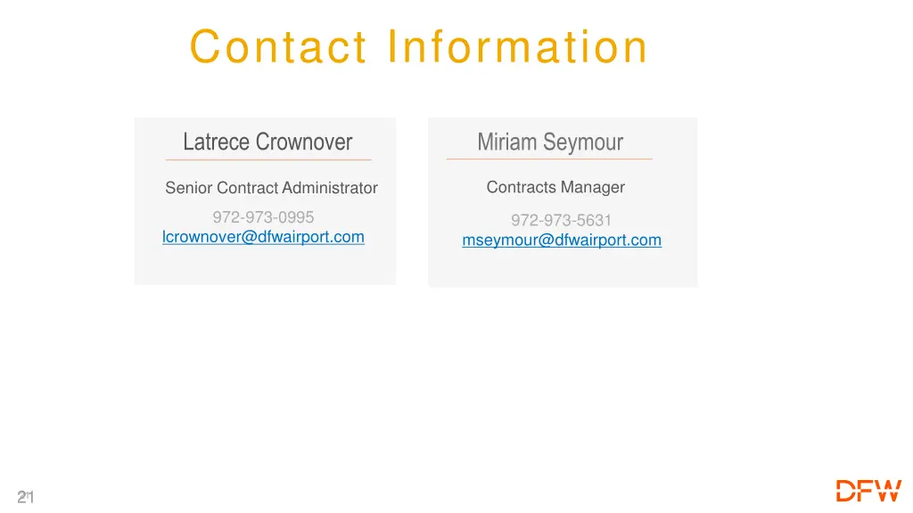 contact information