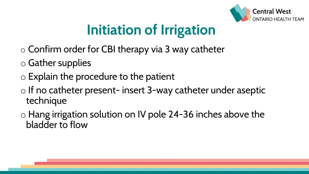 initiation of irrigation