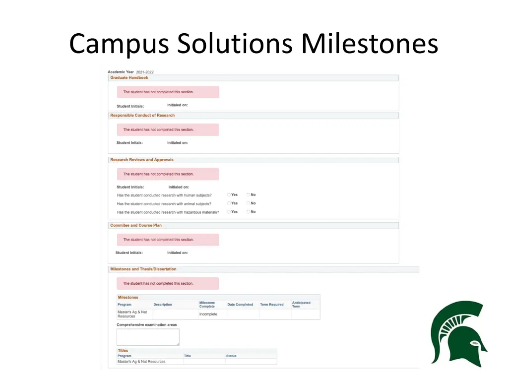 campus solutions milestones