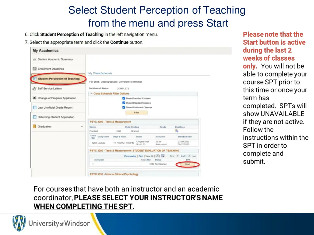 select student perception of teaching from