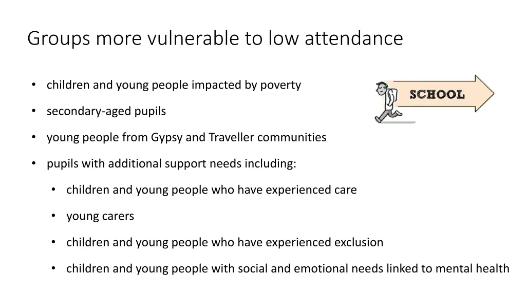 groups more vulnerable to low attendance