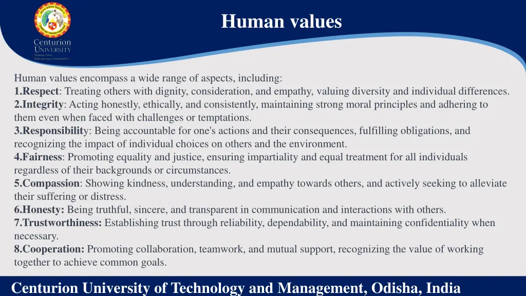 human values 1