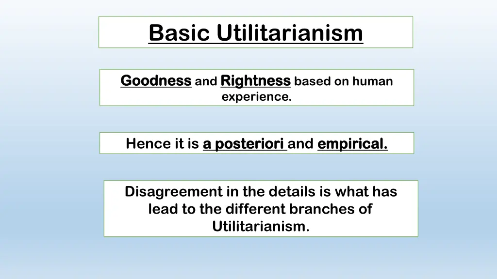 basic utilitarianism