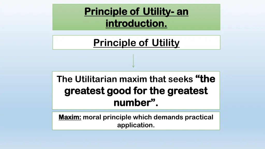 principle of utility principle of utility