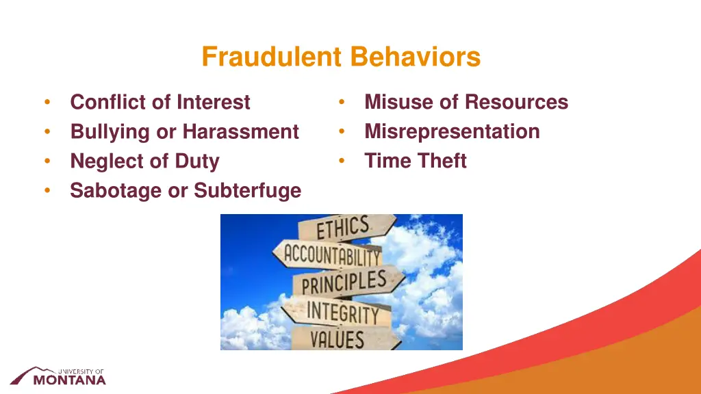 fraudulent behaviors