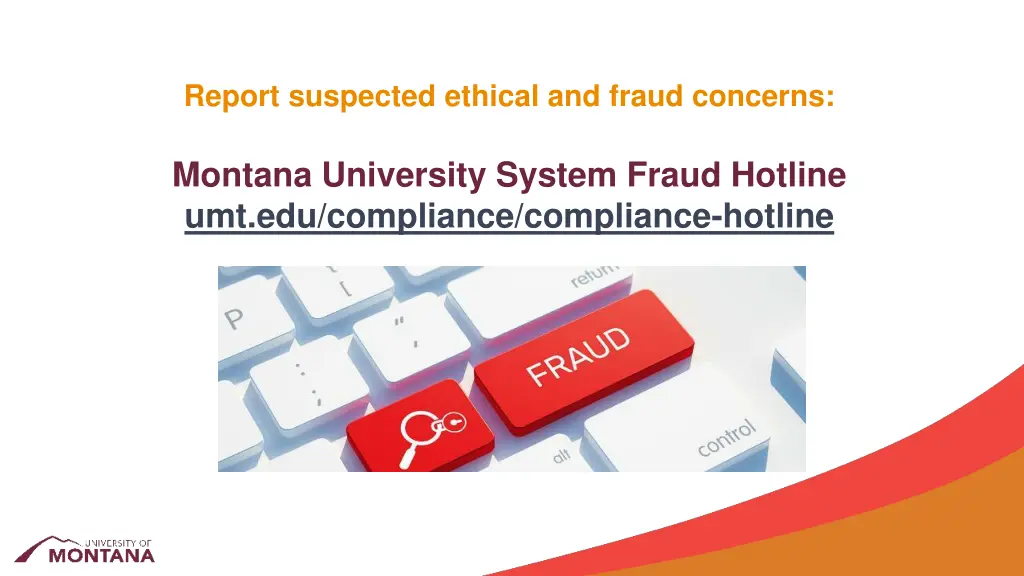 report suspected ethical and fraud concerns