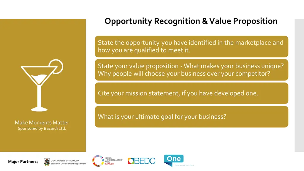 opportunity recognition value proposition