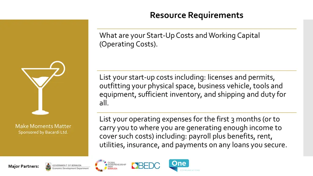 resource requirements