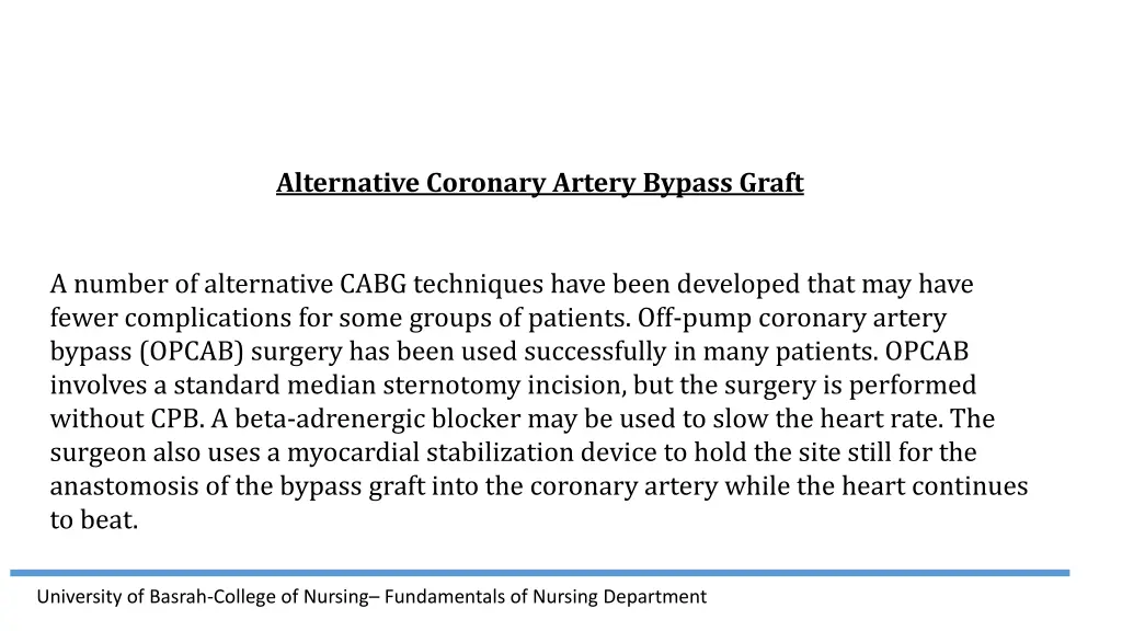 alternative coronary artery bypass graft