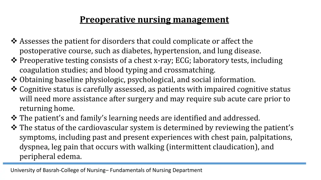 preoperative nursing management