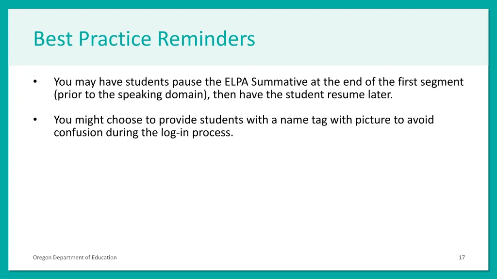 best practice reminders 1