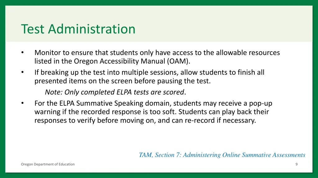 test administration