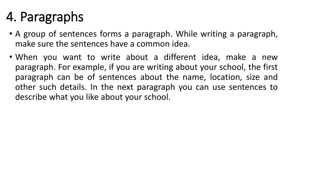 4 paragraphs 4 paragraphs a group of sentences