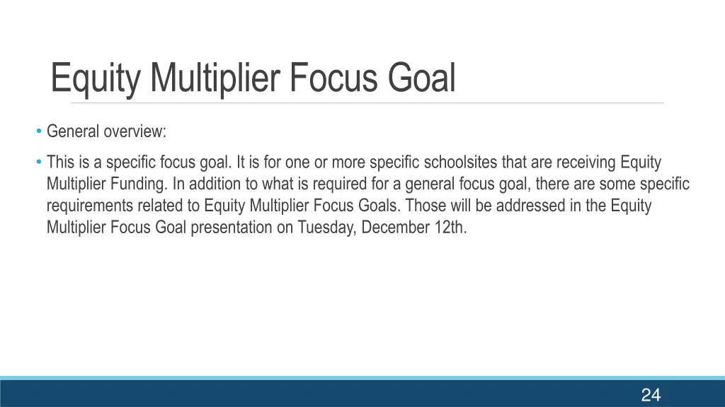 equity multiplier focus goal