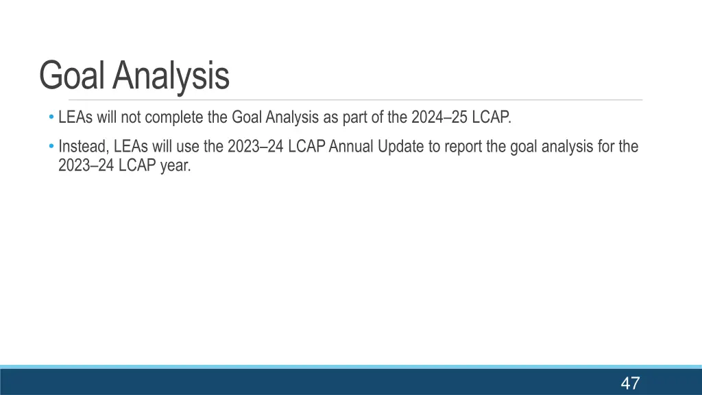 goal analysis