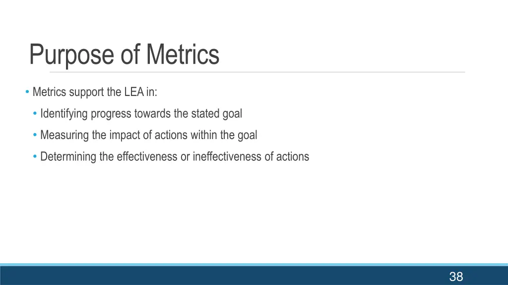 purpose of metrics