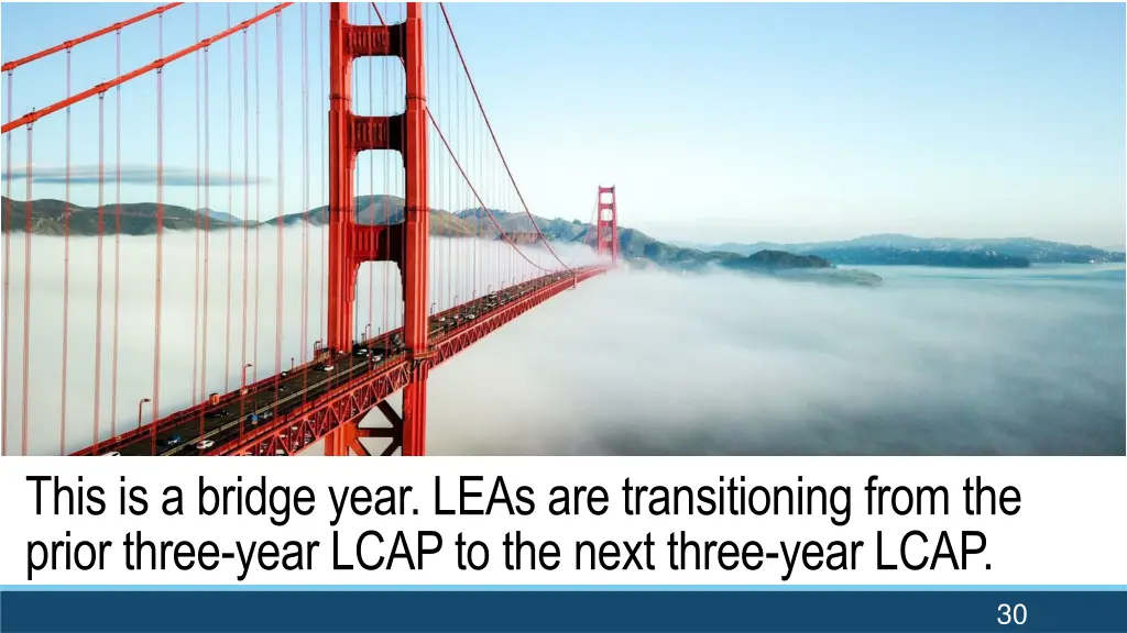 this is a bridge year leas are transitioning from