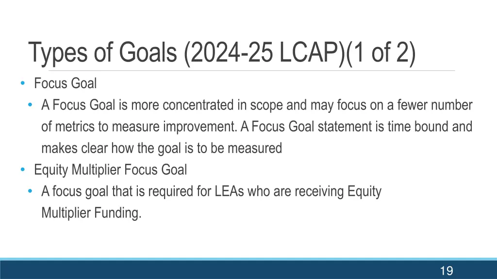 types of goals 2024 25 lcap 1 of 2 focus goal