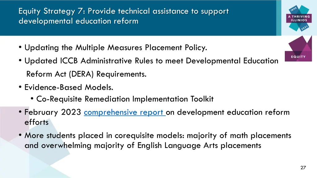 equity strategy 7 provide technical assistance