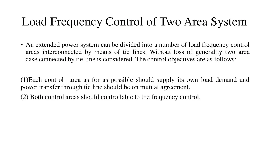 load frequency control of twoarea system