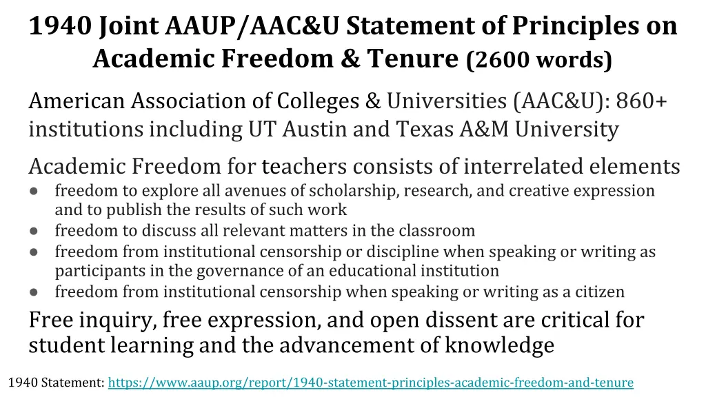 1940 joint aaup aac u statement of principles