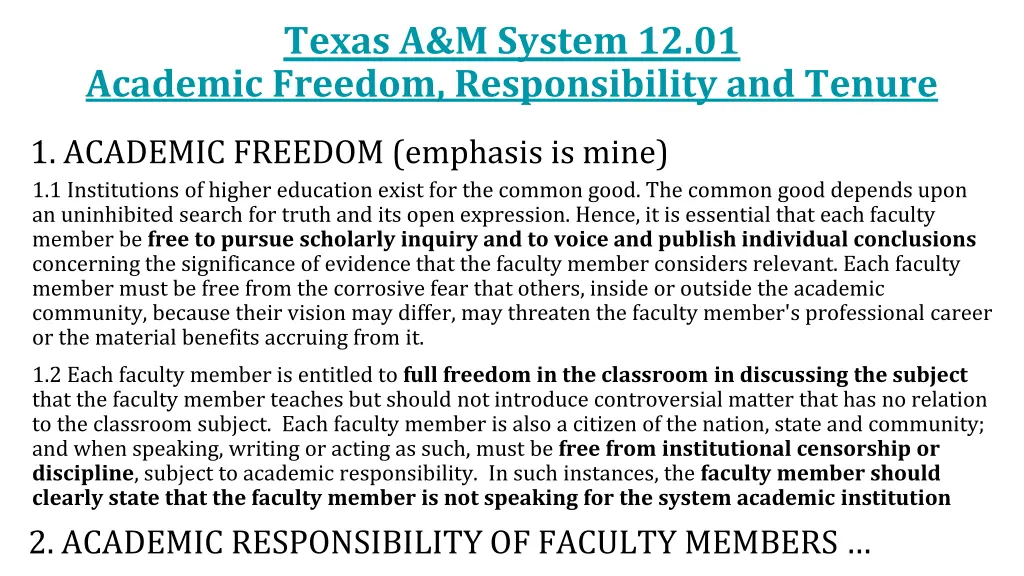 texas a m system 12 01 academic freedom