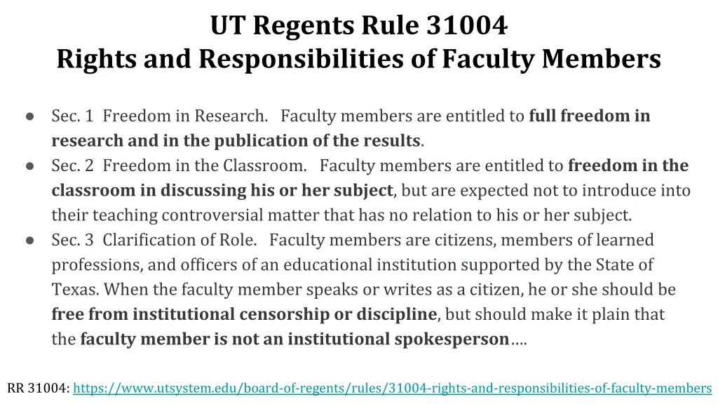 ut regents rule 31004